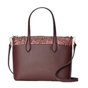 NEW Kate Spade Cherrywood Flash Glitter Sparkle Satchel Purse Bag